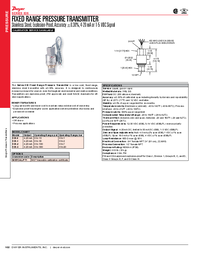 Thumbnail of document Data Sheet - 636 Fixed Range Pressure Transmitters